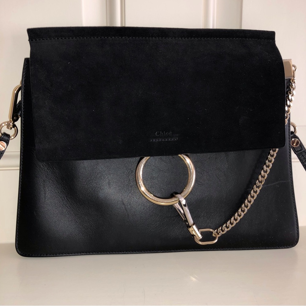 Chloe Black Suede and Leather Faye Bag - Picture 2 of 15